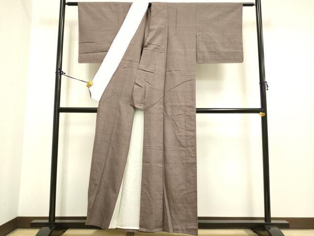 平和屋着物▽結城紬 単衣 樺茶色 正絹 逸品 DAAP7408du