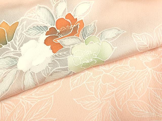 平和屋着物▽上質な小紋 単衣 草花文 暈し染め 正絹 逸品 DAAP7416du