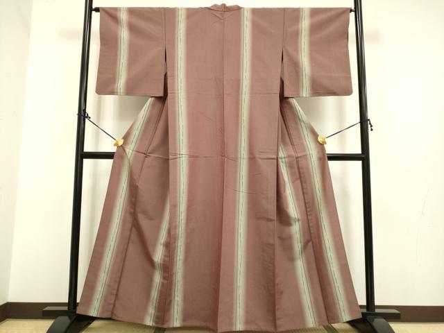 平和屋着物▽上質な紬 単衣 間道 正絹 逸品 DAAP7452du