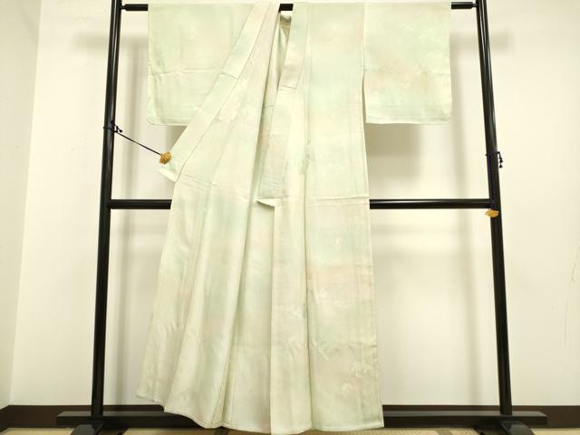 平和屋着物▽上質な小紋 単衣 枝花地紋 暈し染め 正絹 逸品 DAAP7480du