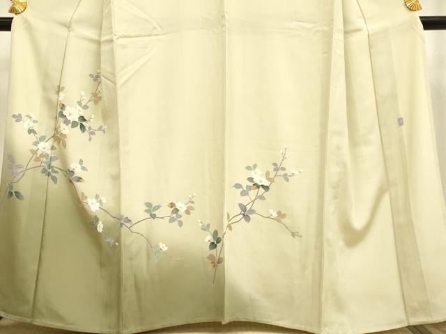 平和屋着物▽訪問着 単衣 友禅 作家物 枝花文 暈し染め 正絹 逸品 DAAP7482du