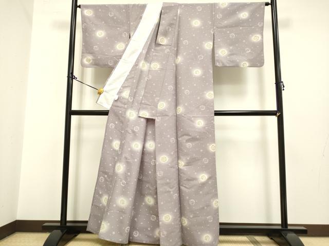 平和屋着物▽上質な小紋 単衣 舞花文 蛍暈し 洗える着物 DAAP7509du
