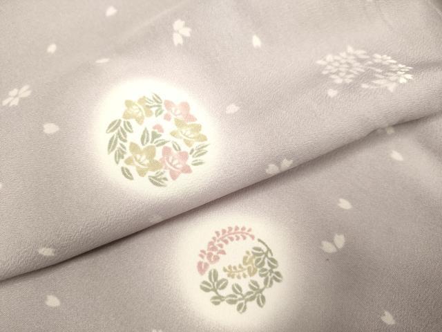 平和屋着物▽上質な小紋 単衣 舞花文 蛍暈し 洗える着物 DAAP7509du