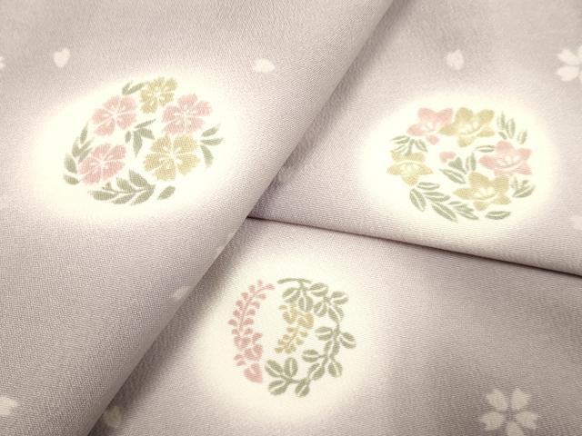 平和屋着物▽上質な小紋 単衣 舞花文 蛍暈し 洗える着物 DAAP7509du