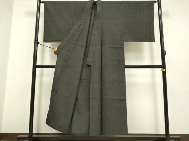 平和屋着物▽男性 本塩沢 単衣 蚊絣 黒地 正絹 逸品 DAAP7511du