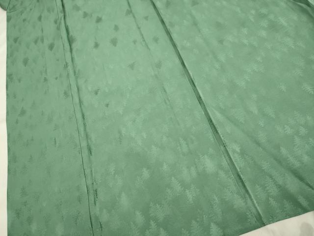 平和屋着物▽上質な色無地 単衣 樹林地紋 暗い薄青色 正絹 逸品 DAAP7512du