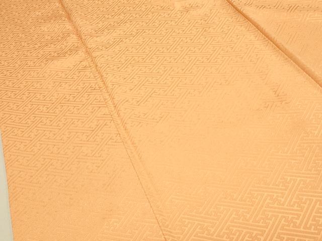 平和屋着物●上質な色無地 紗綾形地紋 杏色 正絹 逸品 DAAP9787op