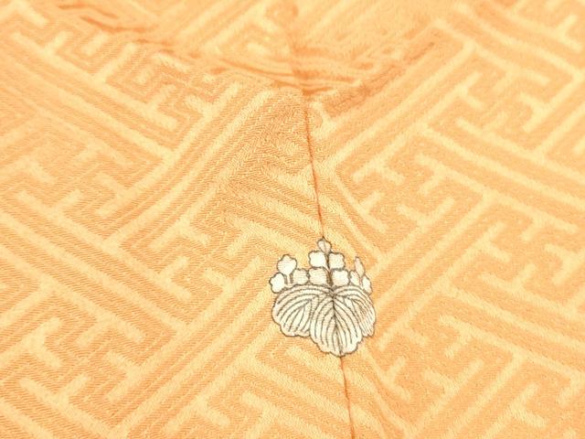 平和屋着物●上質な色無地 紗綾形地紋 杏色 正絹 逸品 DAAP9787op