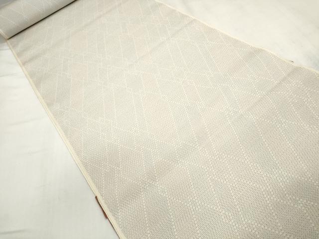 平和屋着物●本塩沢 反物 着尺 やまだ織 110亀甲 雪の中のきれ 江口マツ作 証紙付き 逸品 未使用 DAAQ1289zzz