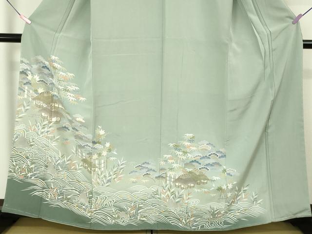 平和屋着物■豪華色留袖 流水風景松文 暈し染め 金彩 正絹 逸品 BAAS6313we