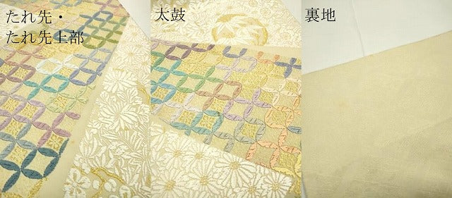 平和屋着物●西陣 六通柄袋帯 彩重唐織 つづれ唐織 草木染 吉祥百寿 金糸 共箱付き 正絹 逸品 DAAQ2444fe