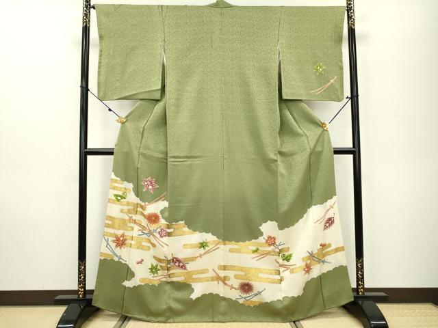 平和屋着物□訪問着 吹き寄せ霞花文 金彩 正絹 逸品 DAAQ2504fe
