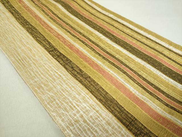 平和屋着物●全通柄袋帯 櫛織り 間道 正絹 逸品 DAAQ2843ps