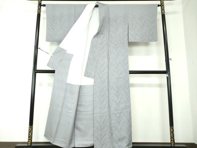 平和屋着物●無地絵羽訪問着 大王松地紋 灰青色 ますいわ屋扱い 正絹 逸品 DAAQ2849ps