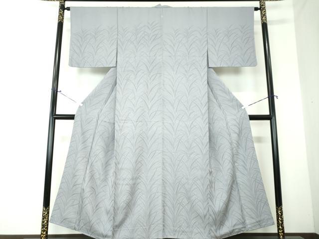平和屋着物●無地絵羽訪問着 大王松地紋 灰青色 ますいわ屋扱い 正絹 逸品 DAAQ2849ps