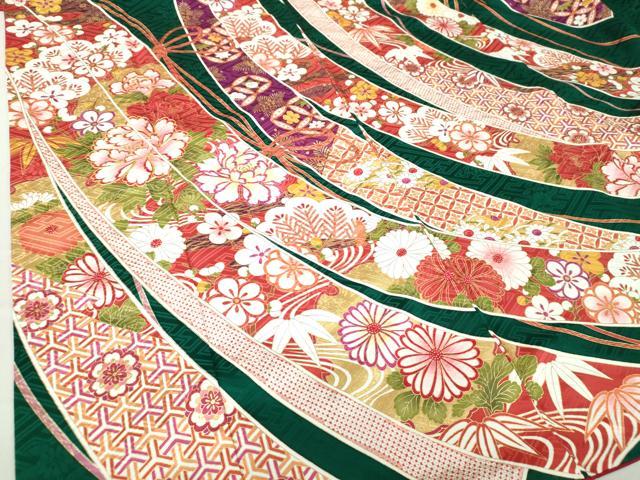 平和屋着物●豪華振袖 駒刺繍 束ね熨斗吉祥花文 金彩 正絹 逸品 DAAQ2910ps