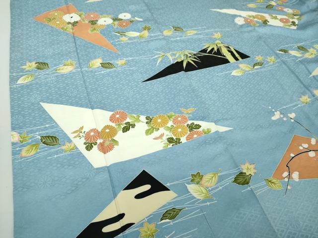 平和屋着物●お引きずり・お引き摺り 訪問着 和装 舞台 舞妓 芸妓 芸者 衣装 背抜き仕立て 吉祥吹き寄せ花文 逸品 DAAQ2916ps