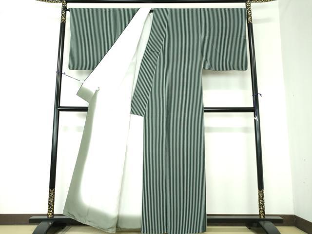 平和屋着物●染色作家 斉藤三才 小紋 間道 正絹 逸品 DAAQ2917ps
