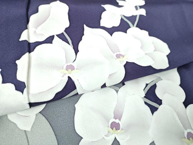 平和屋着物●色留訪問着 作家物 手描き 胡蝶蘭 正絹 逸品 DAAQ2924ps