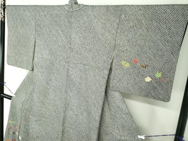 平和屋着物●訪問着 駒刺繍 総刺繍 絞り 松竹梅 黒地 金糸 正絹 逸品 未使用 DAAQ2947ps