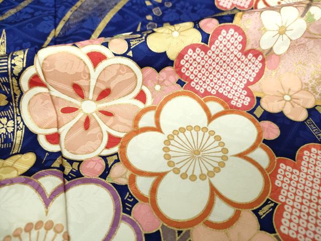 平和屋着物●豪華振袖 駒刺繍 地紙吉祥花文 暈し染め 金彩 正絹 逸品 DAAQ3084ps