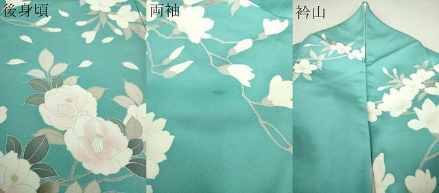 平和屋着物●訪問着 枝垂れ桜 木蓮 椿 ロング丈 正絹 逸品 DAAQ3172ps