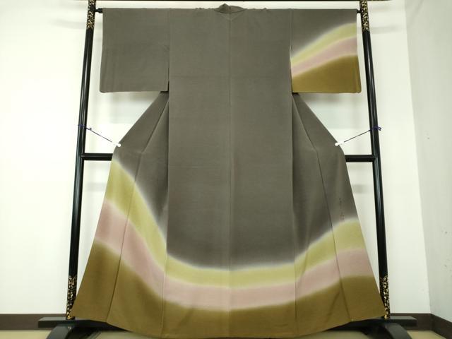 平和屋着物●友禅作家の巨匠 浅井青仁 訪問着 霞文 暈し染め 正絹 逸品 DAAQ3199ps