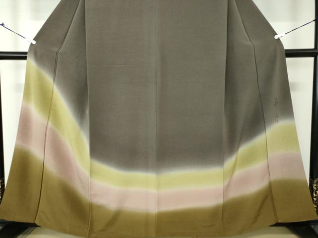 平和屋着物●友禅作家の巨匠 浅井青仁 訪問着 霞文 暈し染め 正絹 逸品 DAAQ3199ps