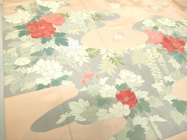 平和屋着物●訪問着 草花文 金彩 正絹 逸品 DAAQ3208ps