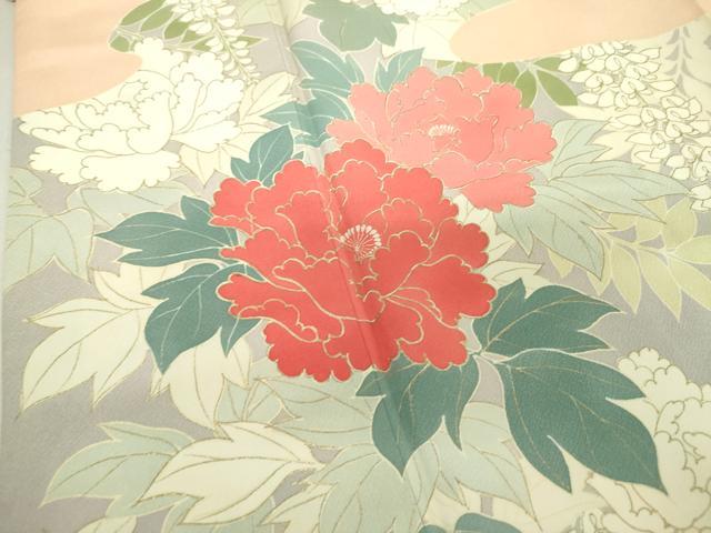 平和屋着物●訪問着 草花文 金彩 正絹 逸品 DAAQ3208ps