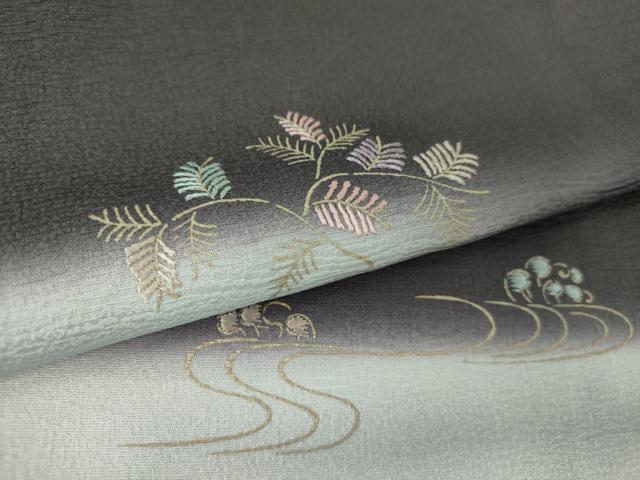 平和屋着物●訪問着 刺繍 霞立波松葉文 暈し染め 金彩 正絹 逸品 DAAQ3240ps