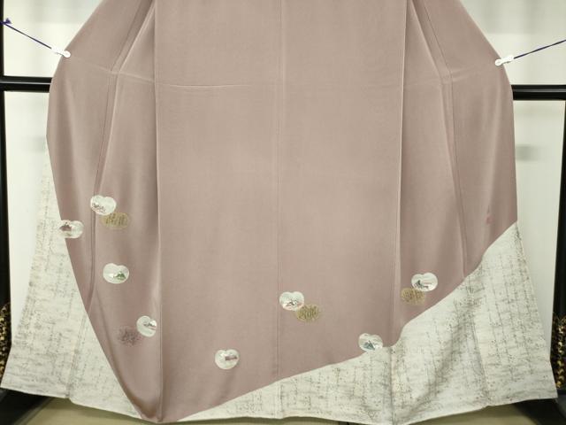 平和屋着物●松尾光琳 色留訪問着 刺繍 源氏歌仙図 銀彩 正絹 逸品 DAAQ3253ps