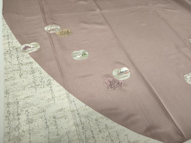 平和屋着物●松尾光琳 色留訪問着 刺繍 源氏歌仙図 銀彩 正絹 逸品 DAAQ3253ps