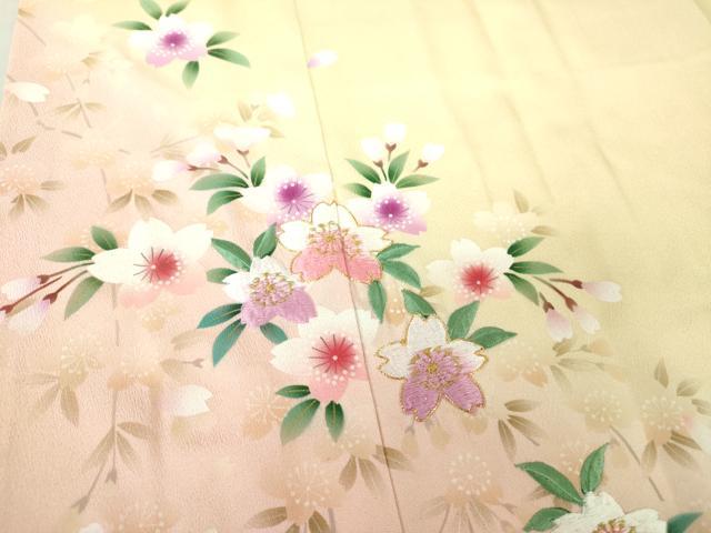平和屋着物●豪華振袖 駒刺繍 舞桜 暈し染め 金糸 鈴乃屋扱い 正絹 逸品 DAAQ3256ps