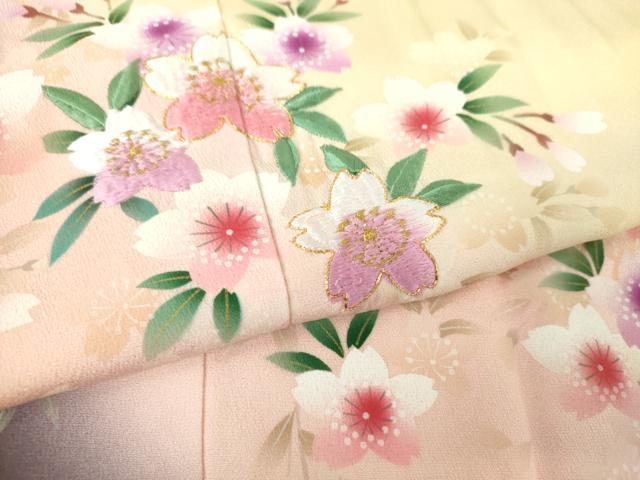 平和屋着物●豪華振袖 駒刺繍 舞桜 暈し染め 金糸 鈴乃屋扱い 正絹 逸品 DAAQ3256ps
