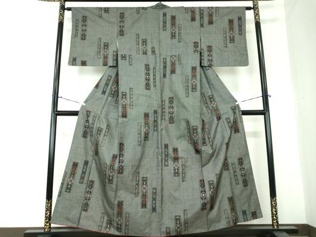 平和屋着物●本場大島紬 7マルキ 短冊花文 ますいわ屋扱い 正絹 逸品 DAAQ3356ps