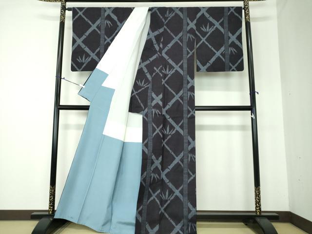 平和屋着物●結城紬 100亀甲 笹竹文 正絹 逸品 DAAQ3374ps