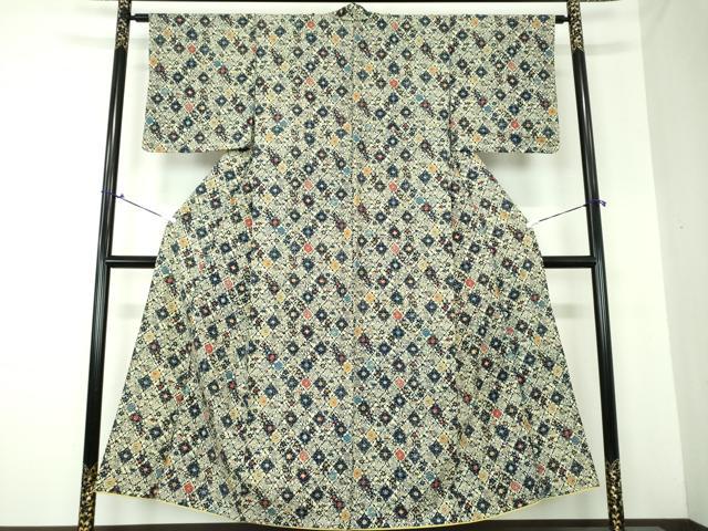 平和屋着物●上質な小紋 型染 花菱文 正絹 逸品 DAAQ3377ps
