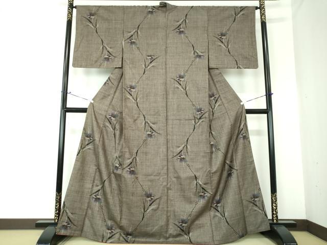 平和屋着物●本場大島紬 7マルキ 草花文 正絹 逸品 DAAQ3400ps