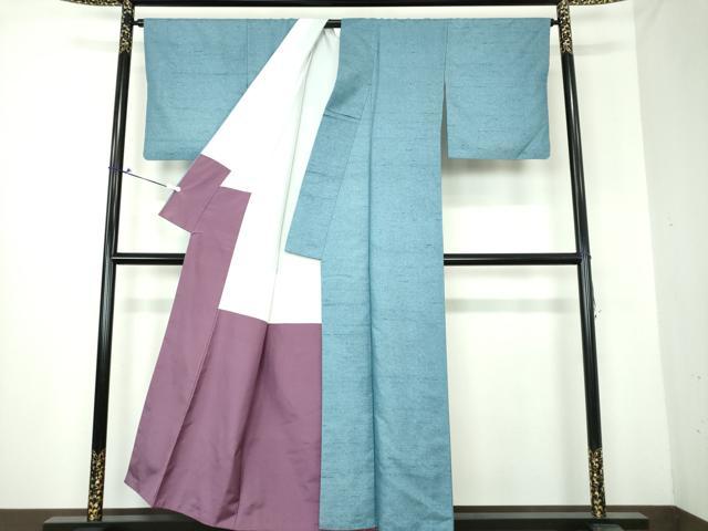 平和屋着物●石川県指定無形文化財 牛首紬 白山工房 手織り たたき染め 正絹 逸品 DAAQ3433ps