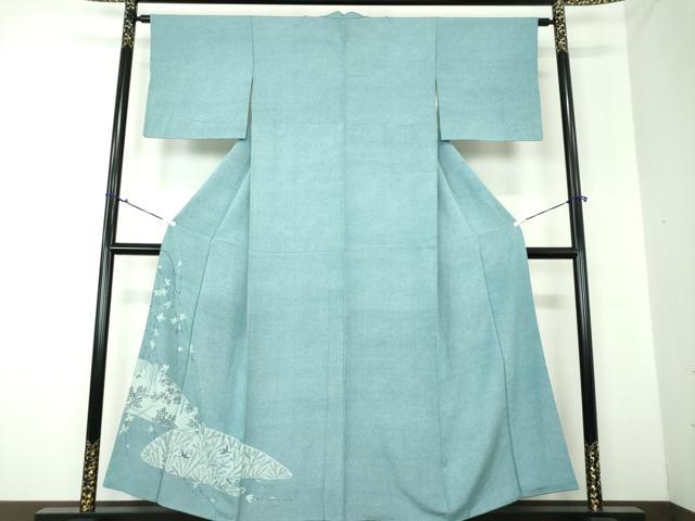 平和屋着物●人間国宝 小宮康孝 江戸小紋 訪問着 枝垂れ花鳥文 鮫小紋柄 三越扱い 正絹 逸品 DAAQ3449ps