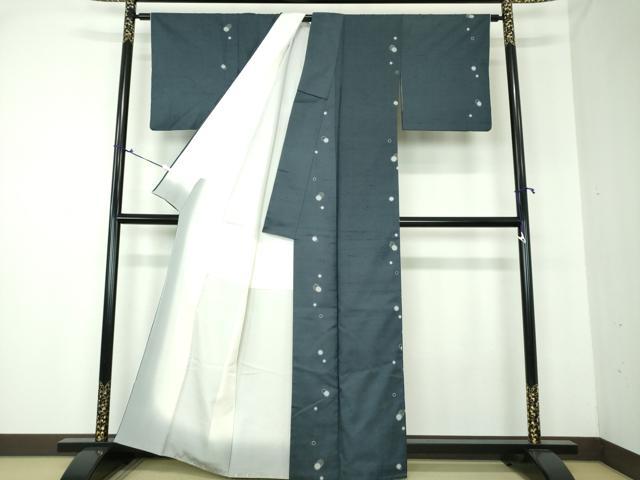 平和屋着物●上質な紬 刺し子 渦巻 丸 正絹 逸品 DAAQ3518ps