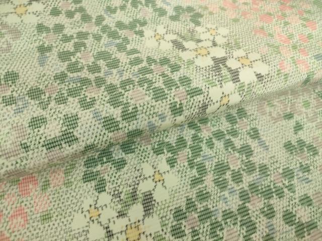 平和屋着物▽上質な紬 単衣 花尽くし 正絹 逸品 DAAQ3611az