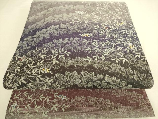 平和屋着物●全通柄袋帯 南天文 正絹 逸品 DAAQ3645az