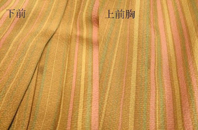 平和屋着物▽上質な小紋 単衣 縞 正絹 逸品 DAAQ4477az