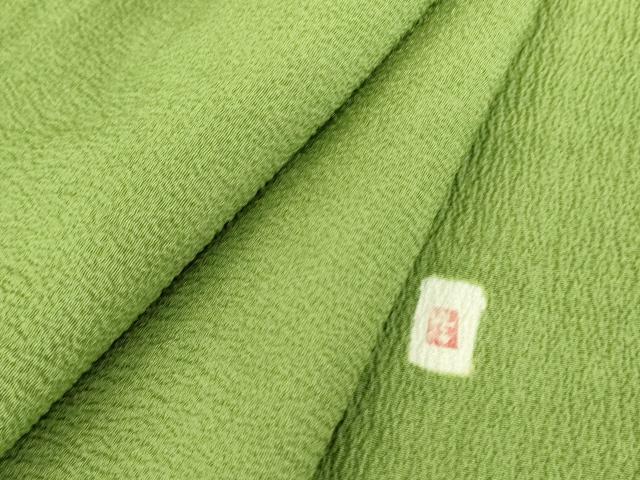 平和屋着物▽上質な色無地 単衣 作家物 青丹色 正絹 逸品 DAAQ4482az