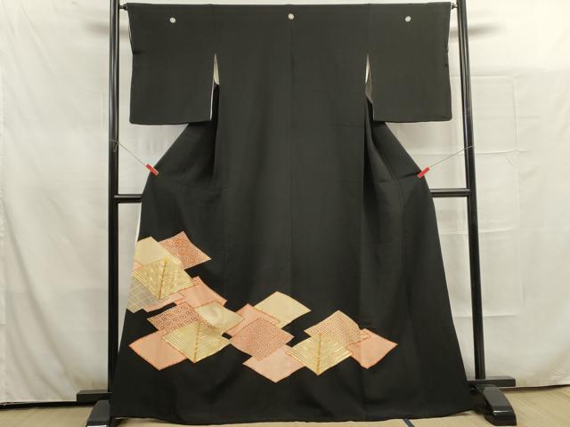 平和屋着物■豪華黒留袖 駒刺繍 吉祥若松文 金彩 正絹 逸品 DAAQ4918cd