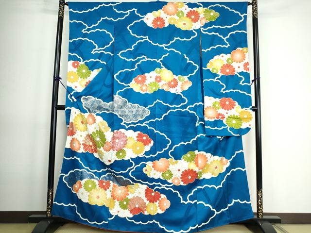 D367 振袖　荒波　扇　金駒刺繍　正絹　着物　袷　極美品 C653正絹 振袖 部分絞り 金駒刺繍 銀彩 着物 - 着物・浴衣新 発売