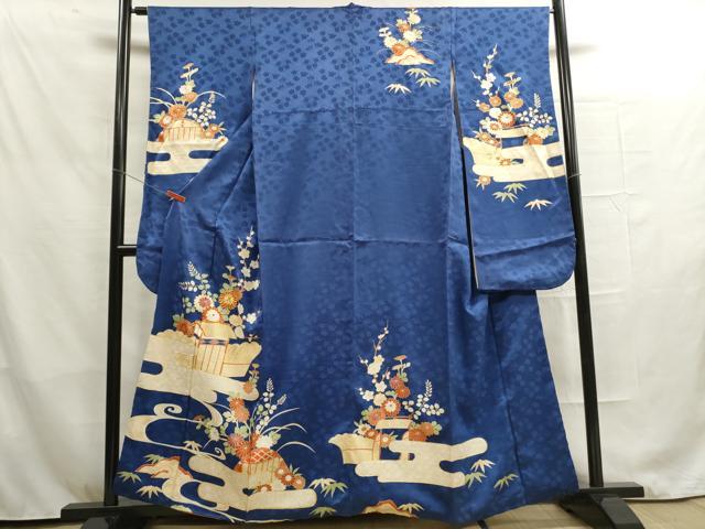 D367 振袖　荒波　扇　金駒刺繍　正絹　着物　袷　極美品 C653正絹 振袖 部分絞り 金駒刺繍 銀彩 着物 - 着物・浴衣新 発売