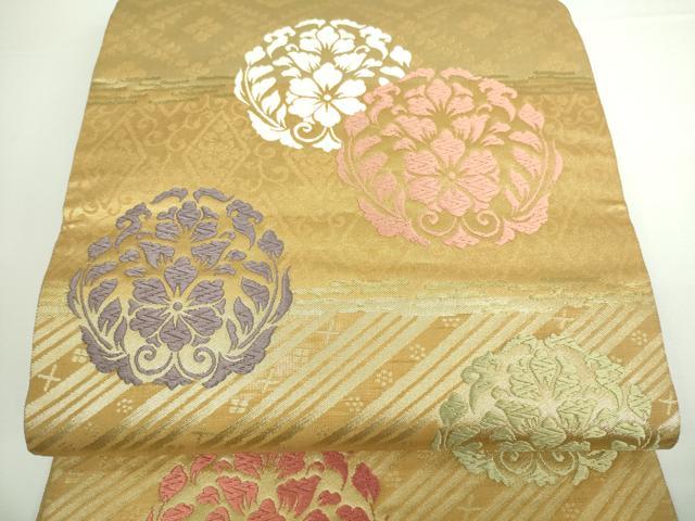 平和屋着物■六通柄袋帯 唐織 羅弦正倉孜様 金糸 正絹 逸品 DAAQ8338sf